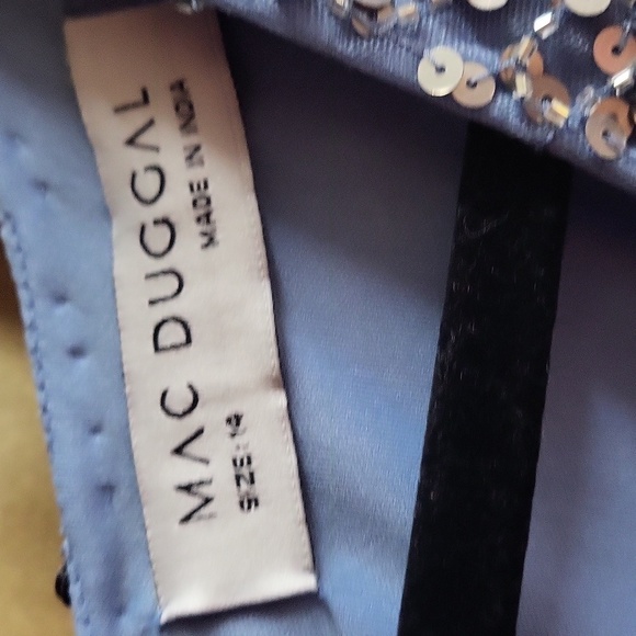 Mac duggal 5489 size 14 Blue Cap Sleeve Ombre Gown NWT  MOB - Picture 5 of 8